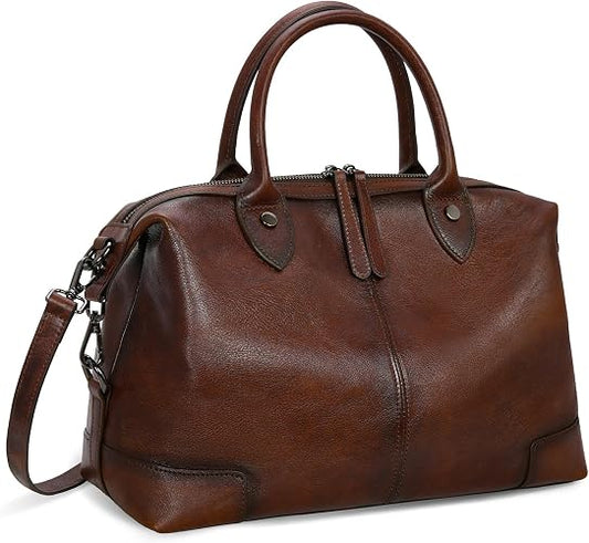 Genuine Leather Satchel Tote Bags for Women Large Doctor Purses